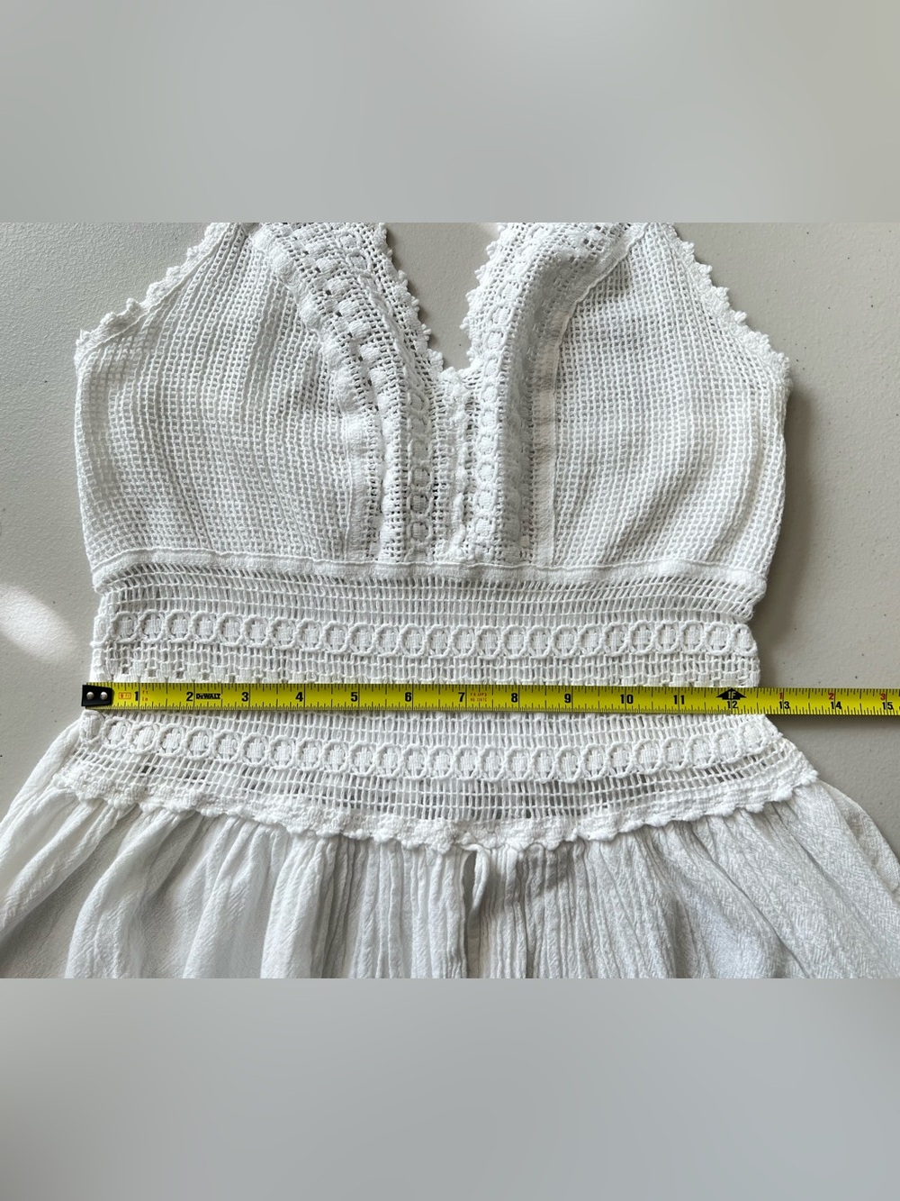 Seaspice Arabella Panel High Slit Midi Dress XL White Crochet Halter Resort - Picture 10 of 13